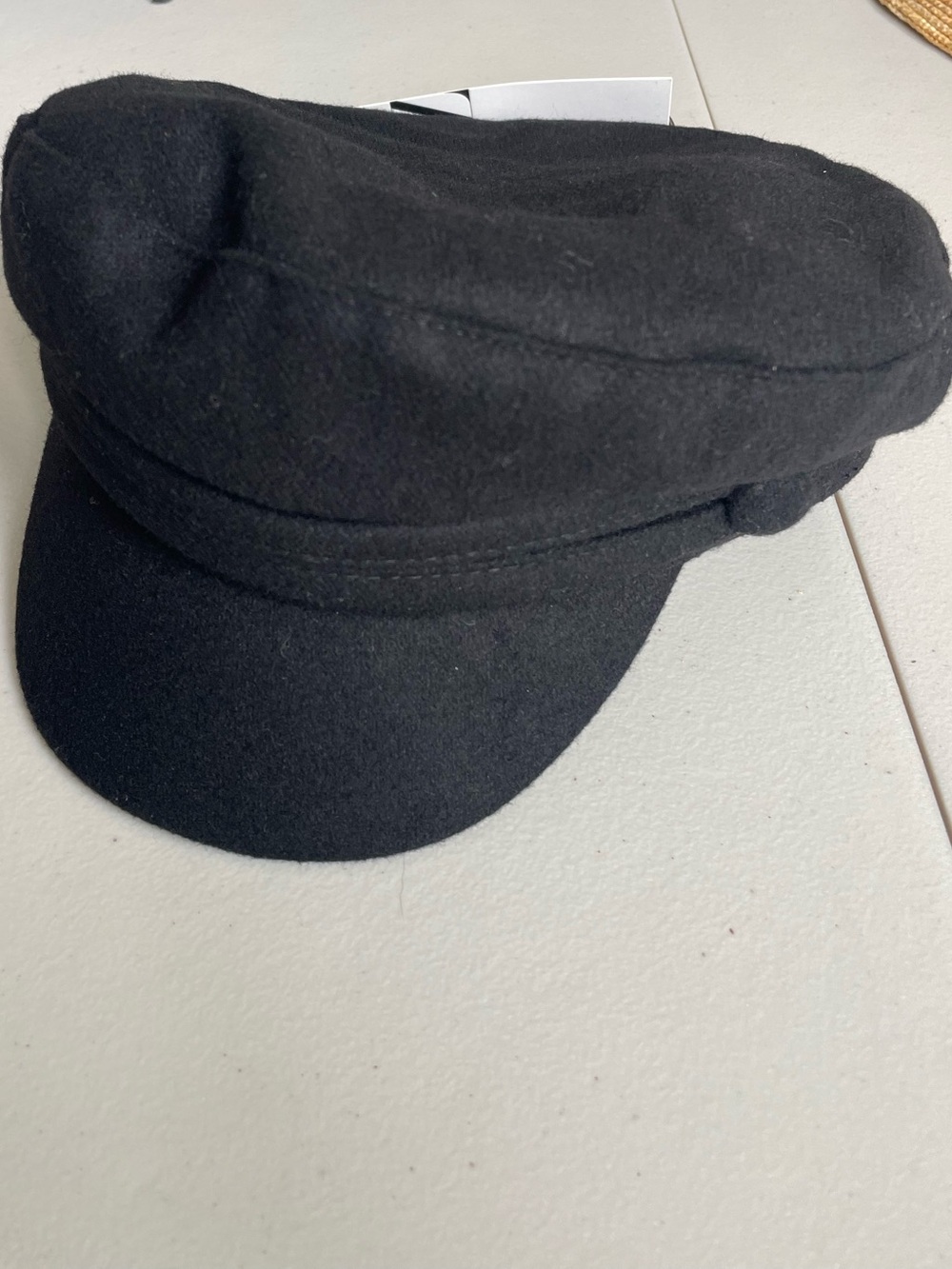 NWT Zara Black Wool Baker Boy Hat